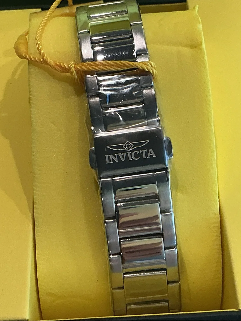 Invicta Men's Silver Watch with Red Sunburst Dial